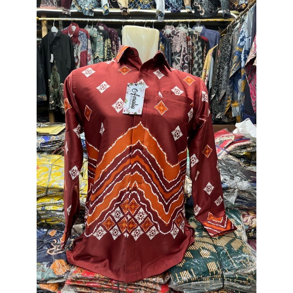 KEMEJA PRIA MOTIF SASIRANGAN PRINTING KHAS BANJAR LAPIS FURING PREMIUM