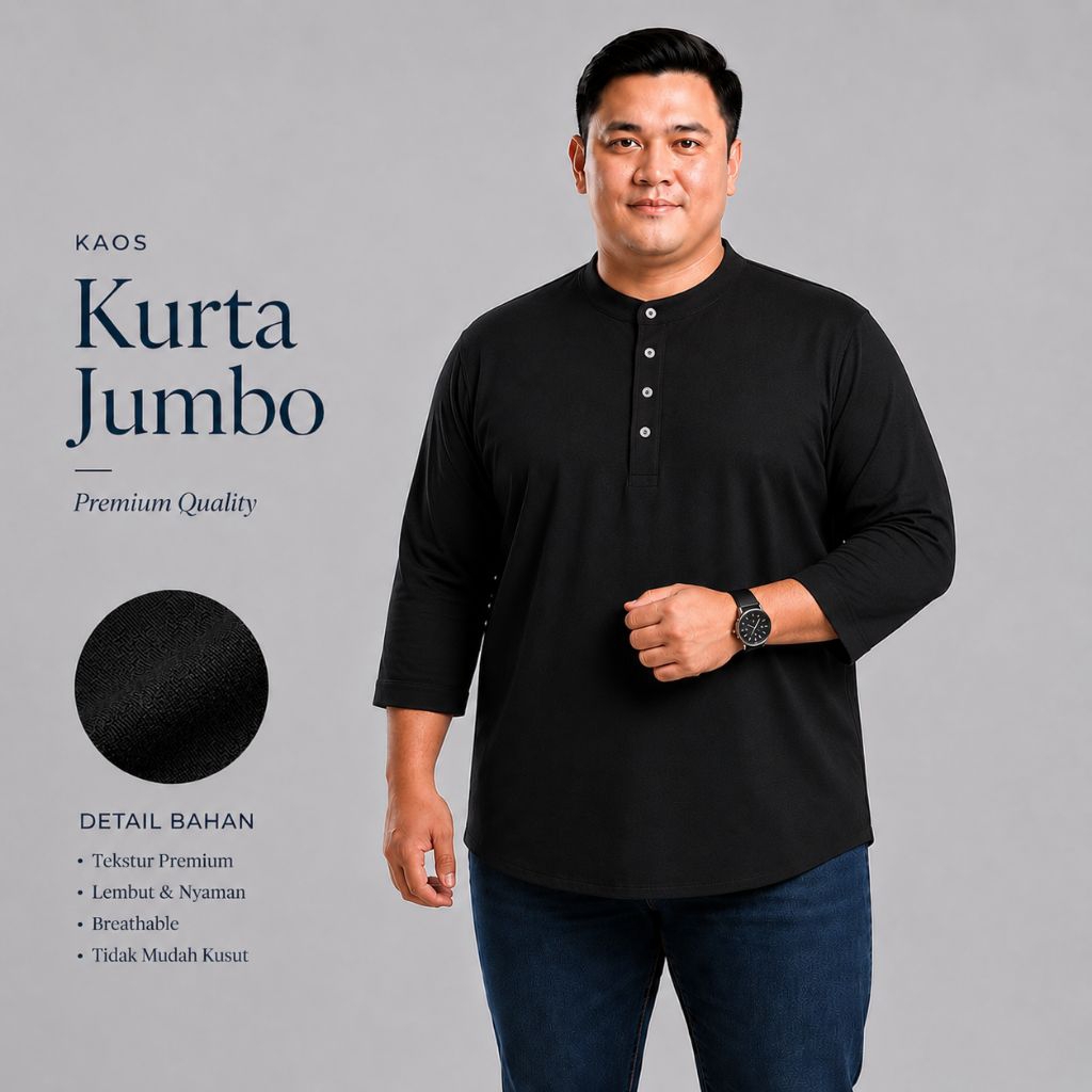 Baju kurta Putih Polos Jumbo Xxl Xxxl Kaos kurta Pria Termurah 4xl 5xl 7xl 9xl