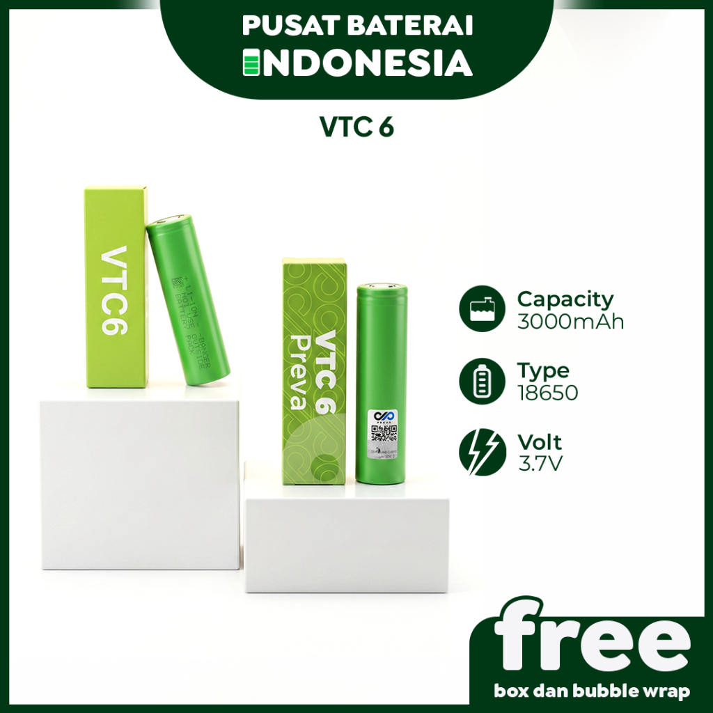 BATERAI VTC 6 BATERAI 18650 VTC6 BATTERY