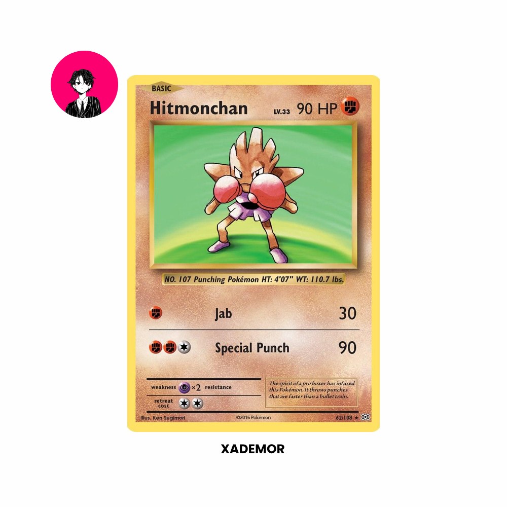 Pokemon Card Hitmonchan 62/108 Common - Pokemon Evolutions