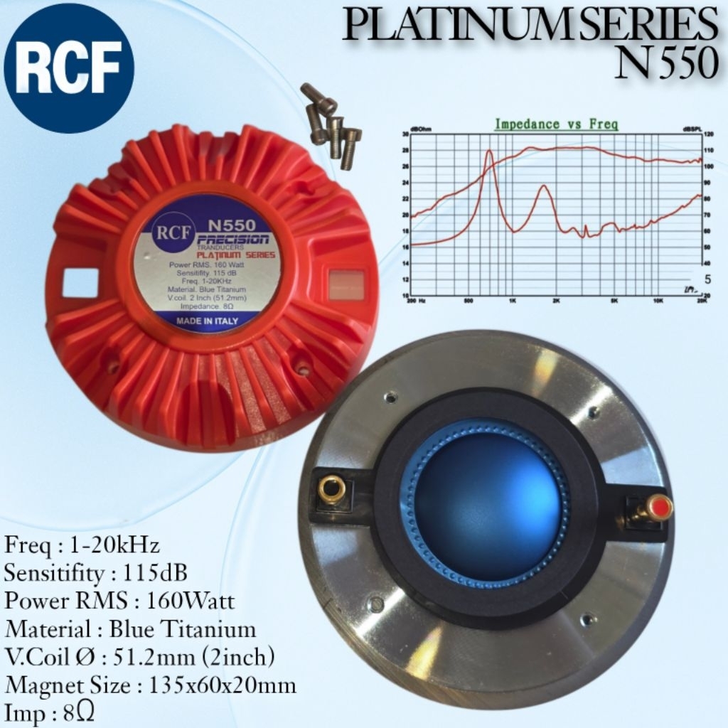 Tweter RCF PLATINUM SERIES N550 - DRIVER RCF N550 BLUE TITANIUM RCF
