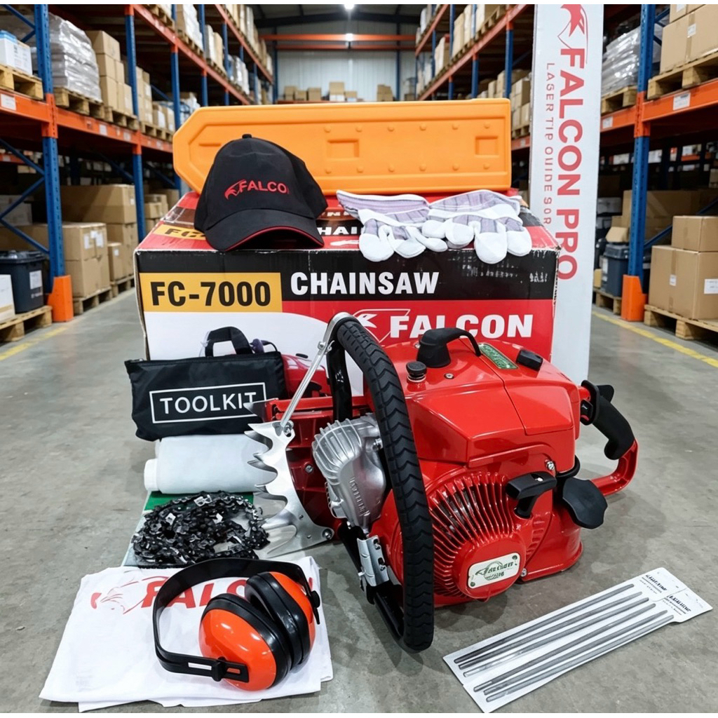 MESIN GERGAJI  CHAINSAW FALCON 36inc / mesin gergaji chainsaw bar 36inc falcon Fc-7000