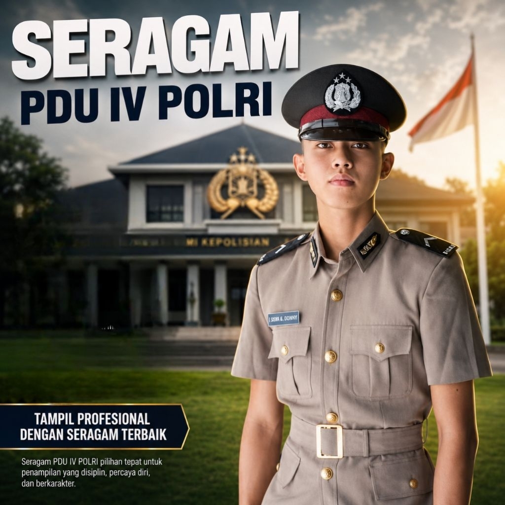 Seragam PDU 4 POLRI  Baju PDU 4 Polri Setelan PDU 4 POLRI Kancing gold pdu polri