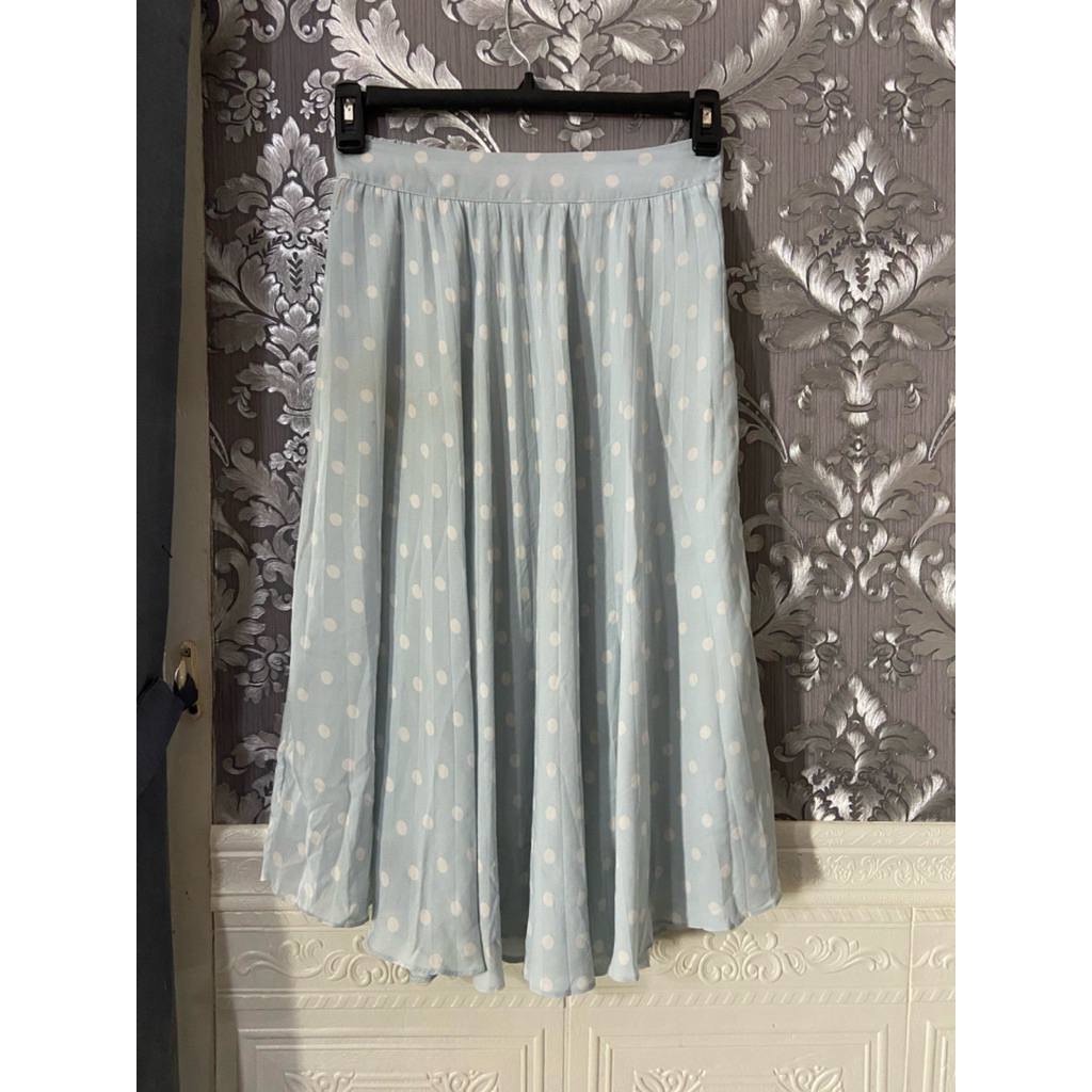 Prelove Rok Polka Mini Warna Mint Cantik