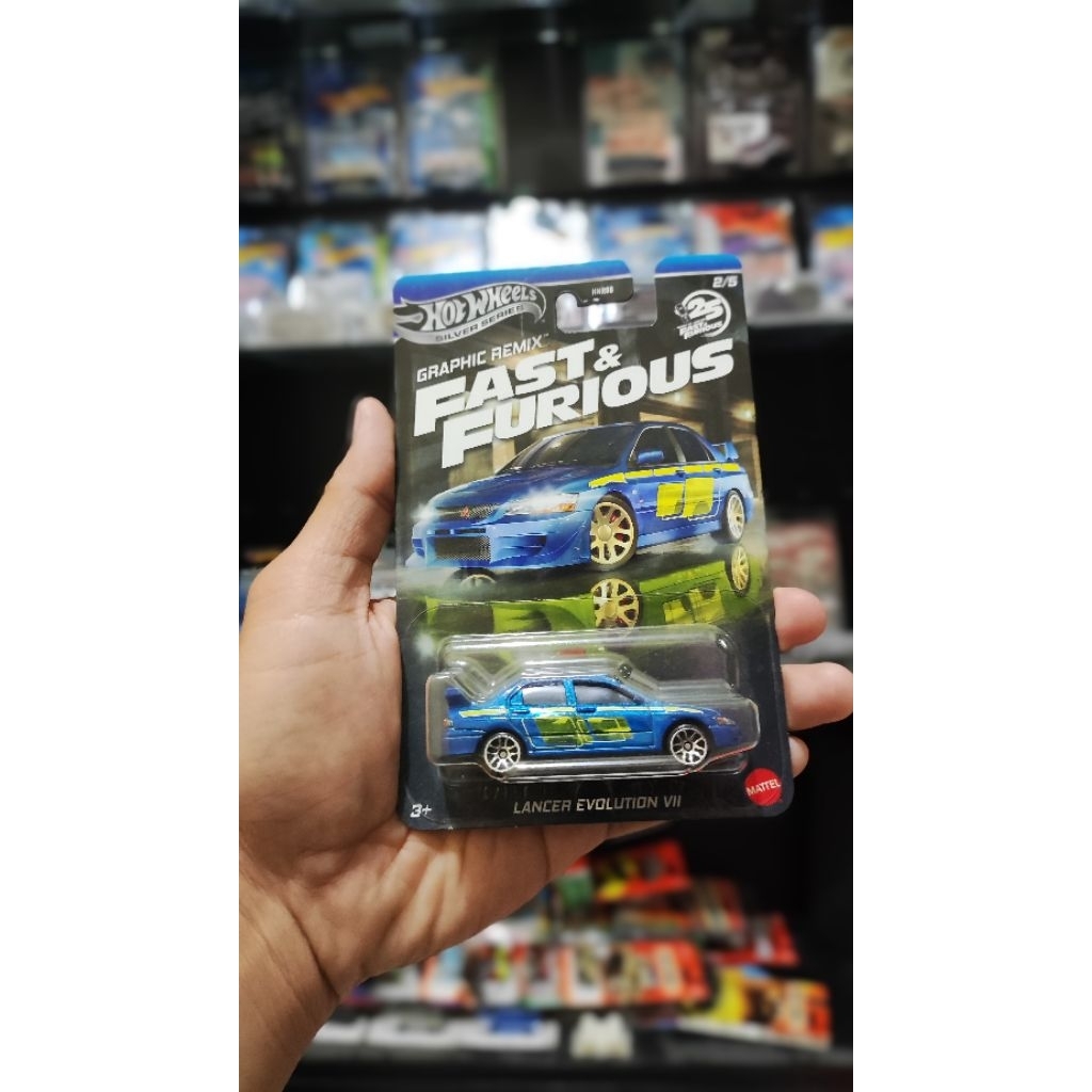 hotwheels lancer evo FF biru