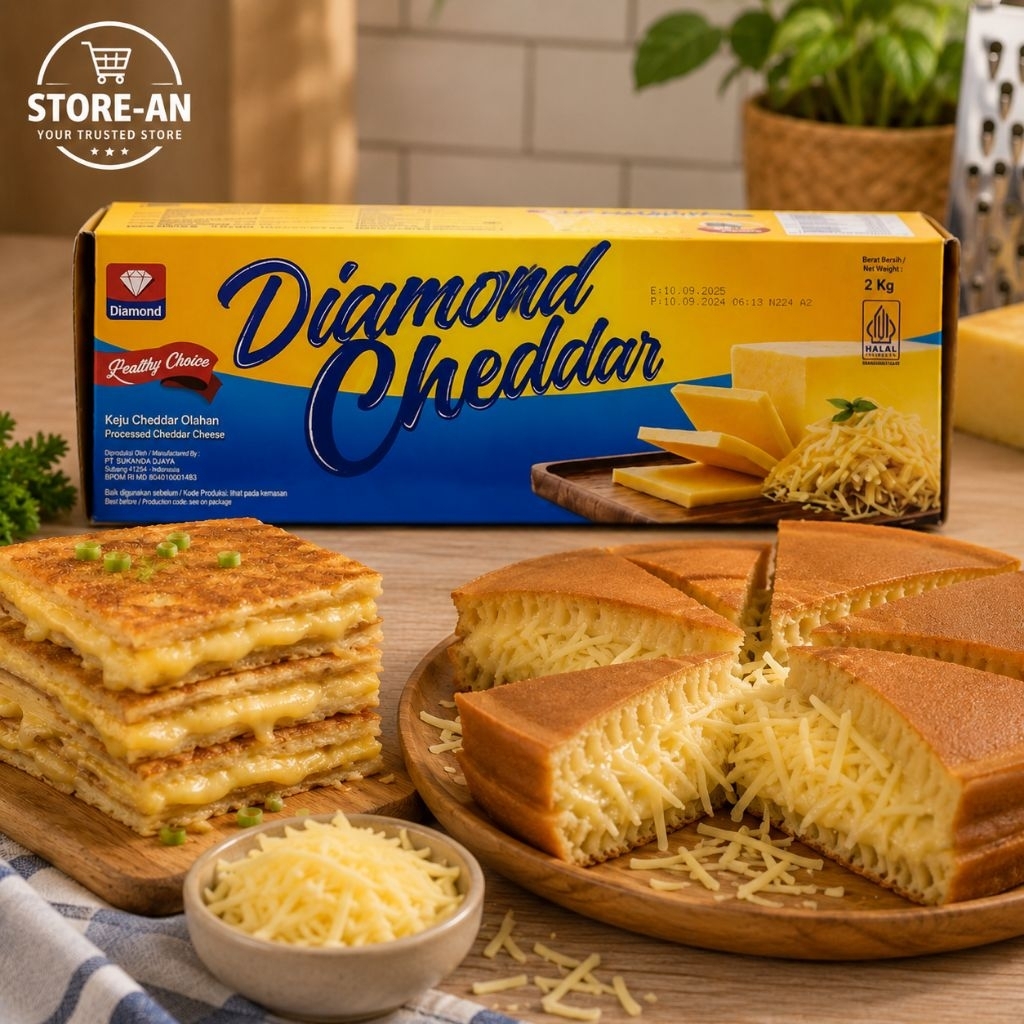 CHEESE CHEDDAR DIAMOND 2 KG/KEJU CHEDDAR DIAMOND (BUKAN REPACK)