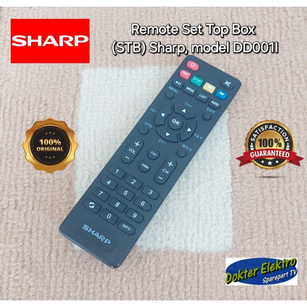 Remote  Set Top Box (STB) Sharp, model DD001I Original