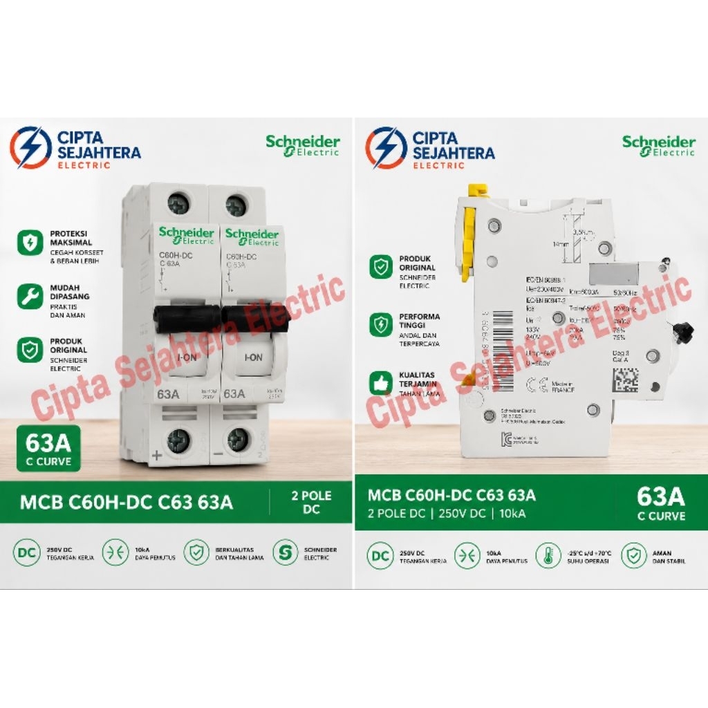 MCB C60H-DC C63 63a Schneider