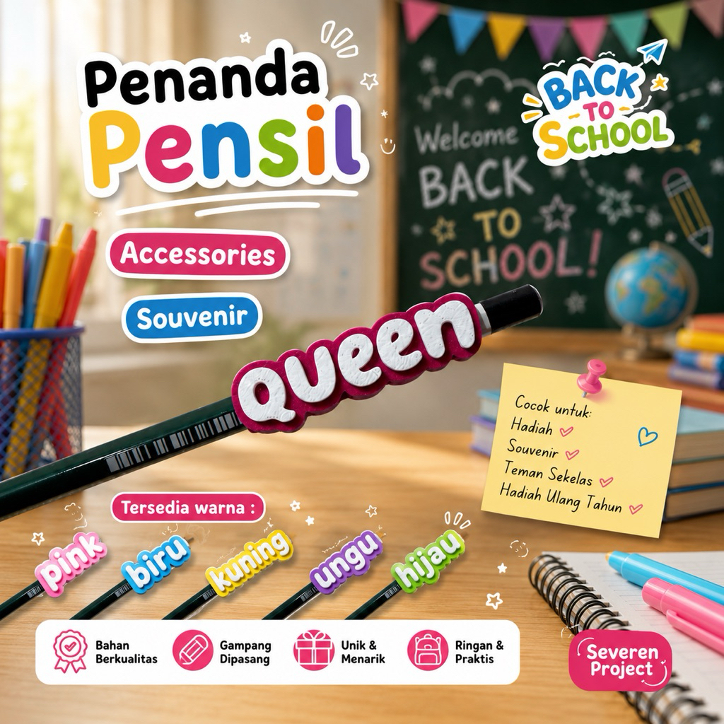 PENANDA PENSIL SEVEREN PROJECT | 1 warna minimal 3