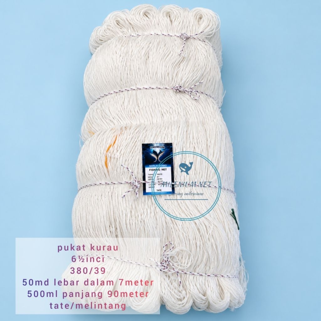 jaring kurau/pukat kurau/ 6½inci 380/39 50md 500ml tate/melintang
