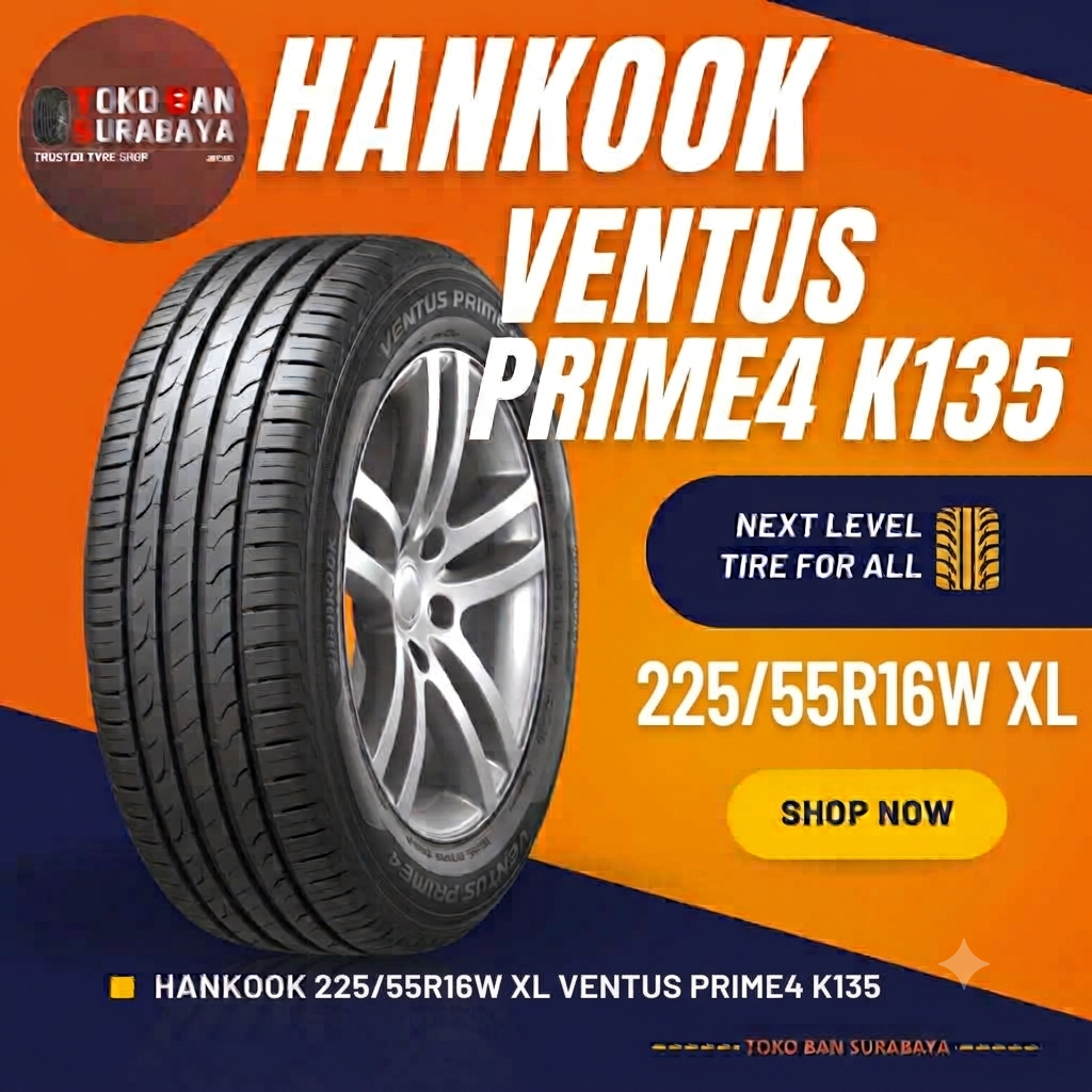Ban HANKOOK 225/55 R16 225/55R16 225/55/16 22555 R16 22555R16 R16 16 VENTUS PRIME 4 K135
