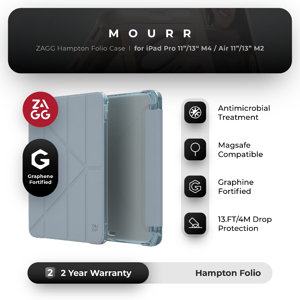 Zagg Hampton Folio Case iPad Pro 11 / 13 inch M4 2024 Flip Cover