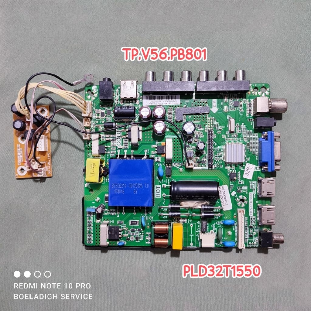 MB Mainboard TV LED Polytron PLD32T1550 TP.V56.PB801 + Modul