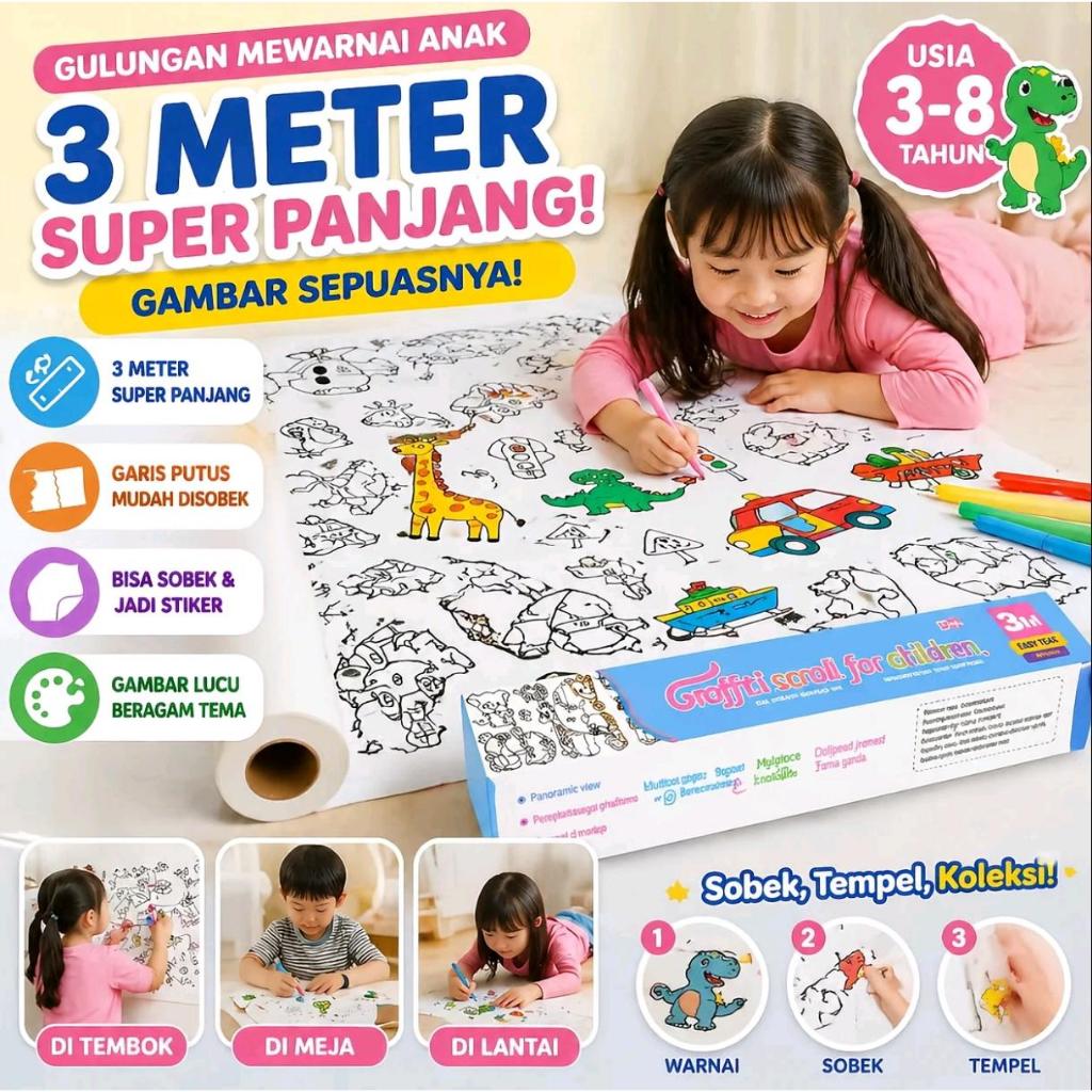 Poster Mewarnai Raksasa Giant Coloring Sheet Jumbo Poster Gambar Kertas Mewarnai