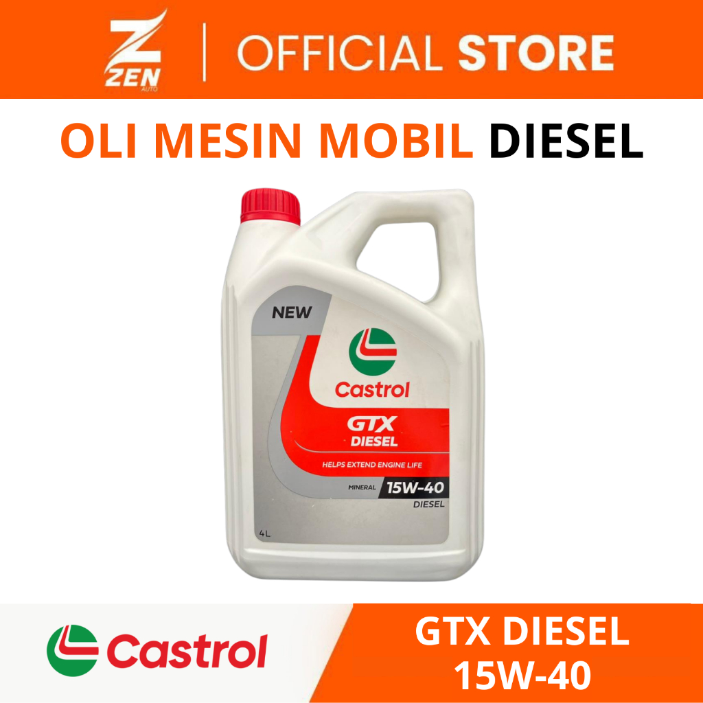 Zen Auto | Oli Mobil Castrol GTX Diesel 15W-40 4 Liter | Oli Mesin Mobil Diesel Terjamin 100% Origin
