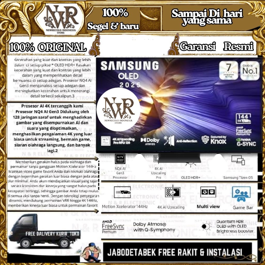 SAMSUNG QA65S90FAEXXD 4K 144Hz SMART TV OLED 65'INCH 2025 - Samsung QA65S90F 65S90F S90F Samsung 65S