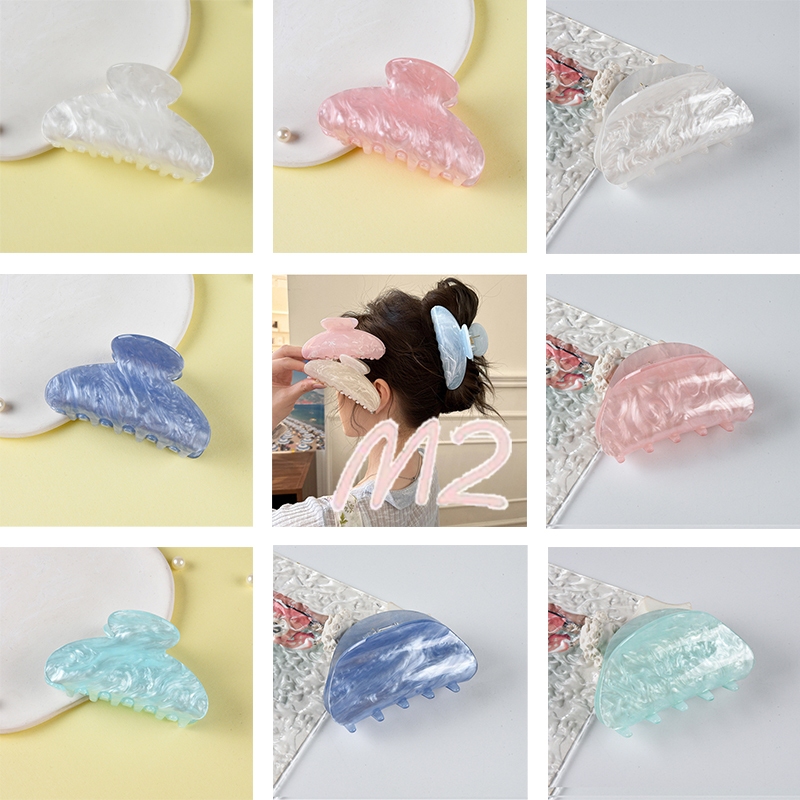 Marble Jepitan Rambut Elips Jepit Rambut Nicolle Arc Shaped Hairclaw Aesthetic Claw Clips Hercules
