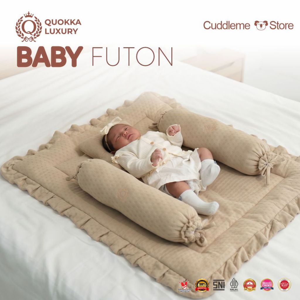 Kasur Bayi Lipat QUOKKA Luxury Baby Futon Set Premium Bantal Peang Guling Bayi Lengkap