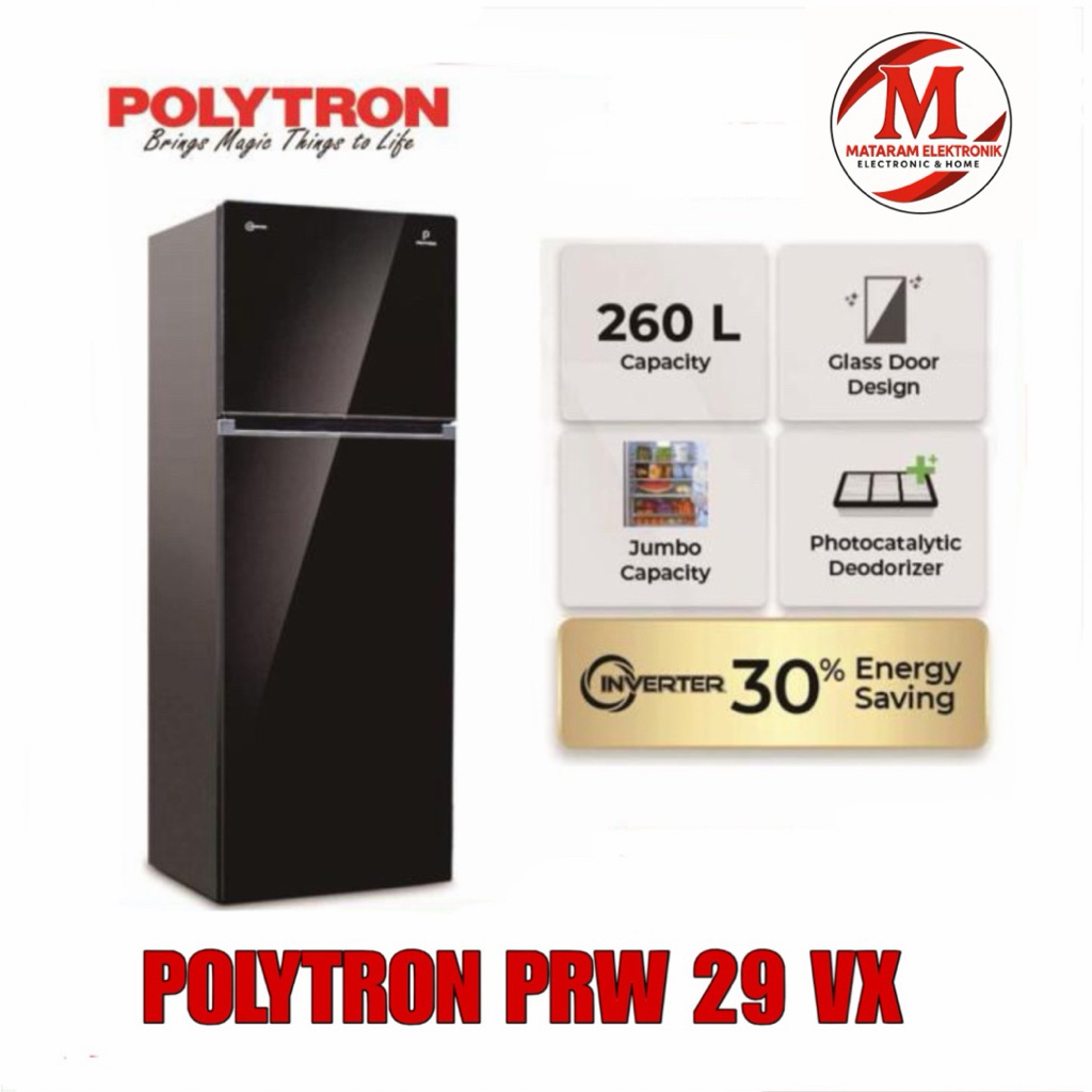 POLYTRON PRW29VX / PRW-29VX KULKAS 2 PINTU - GARANSI RESMI