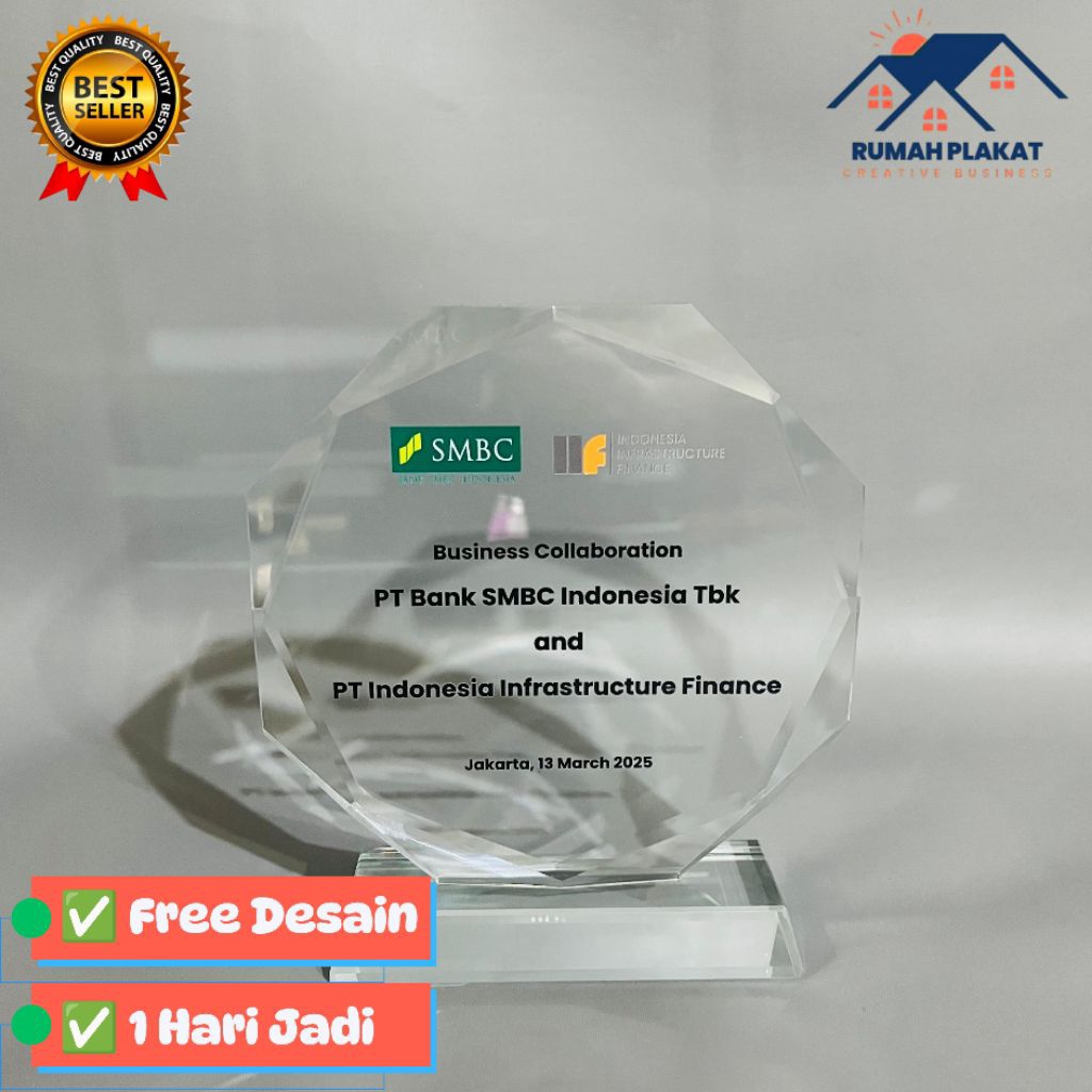 Plakat Kaca, Plakat Kristal, Plakat Penghargaan, Plakat Murah, Plakat Cepat
