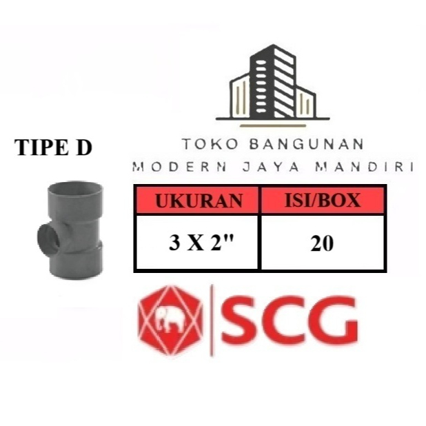 Reducer TEE PVC 3 x 2 D SCG