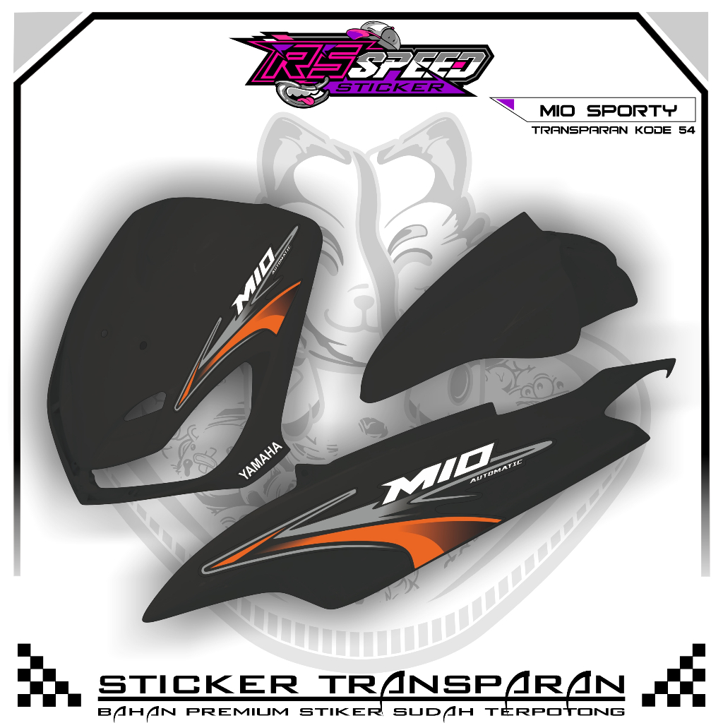 Striping MIO SPORTY  Variasi Stiker MIO SPORTY UV TRANSPARAN KODE 54 BAHAN PREMIUM