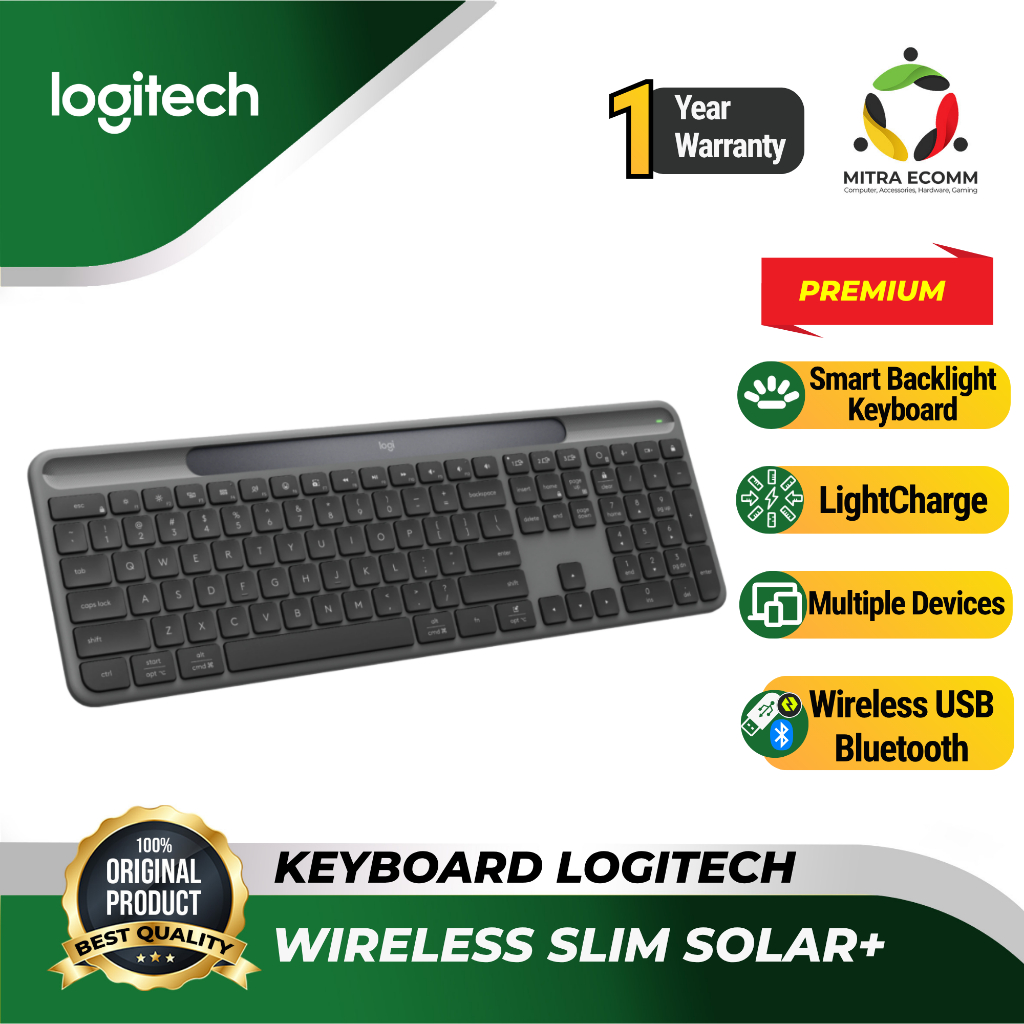 Keyboard Logitech Wireless Slim Solar+ K980