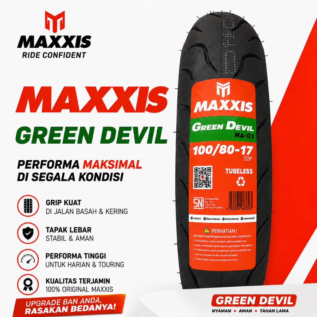 Maxxis green devil 100/80-17 tubeles