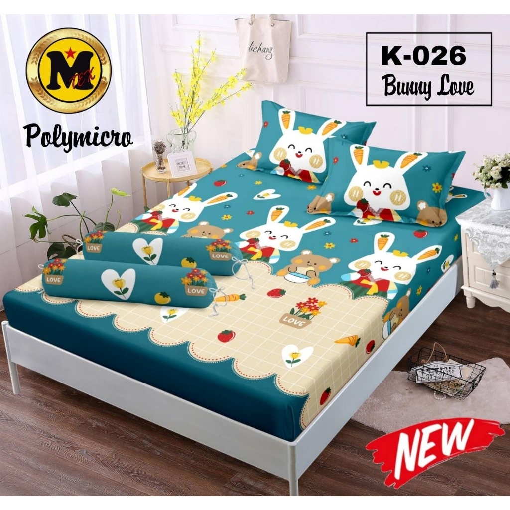 Sprei 150x200 double karet/sprei antigeser 150x200x20 150x200x30 150x200x40 / motif karakter