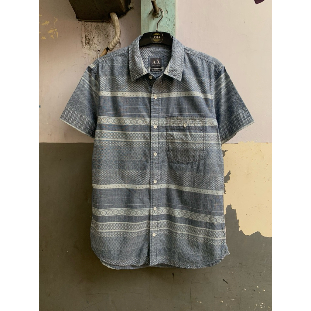 kemeja lengan pendek pria armani exchange preloved size M