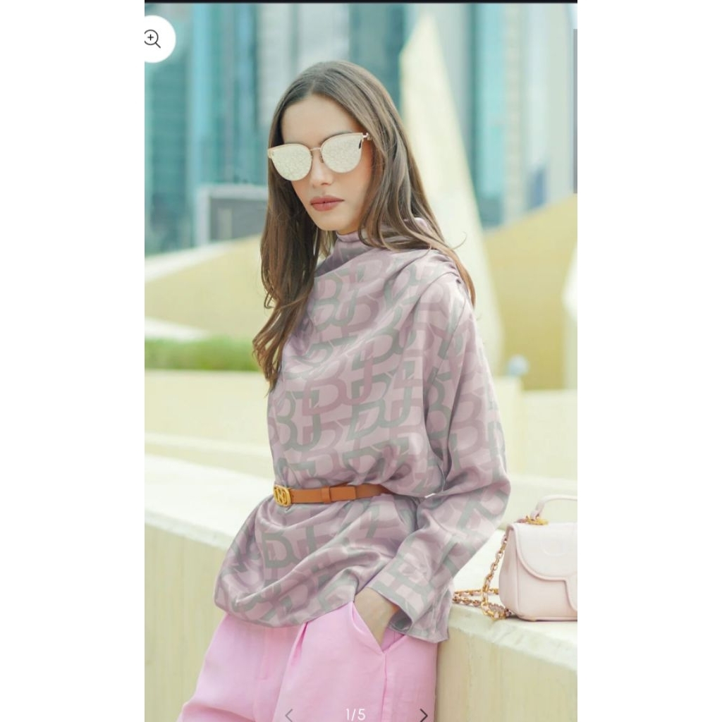 Benang Jarum Drapery Blouse Monogram
