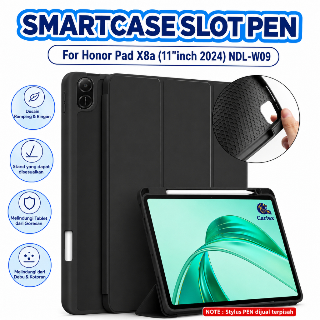 Smartcase Slot Pen Honor Pad X8A 11"inch 2024 / case honor pad x8a / casing honor pad x8a  softcase 
