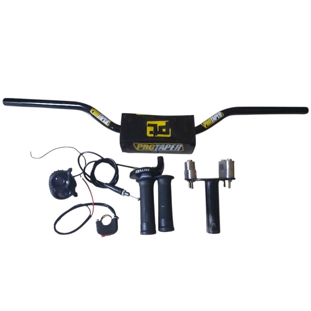 STANG TRAIL LOW + BUSA KOTAK PROTAPER + DUDUKAN STANG + GAS SPONTAN POLOS FREE LAMPU SOROT BURHAN FR