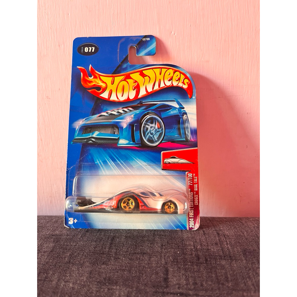 HotWheels Crooze Wail Tale white 2004 first edition blue card vintage (rare & vhtf)