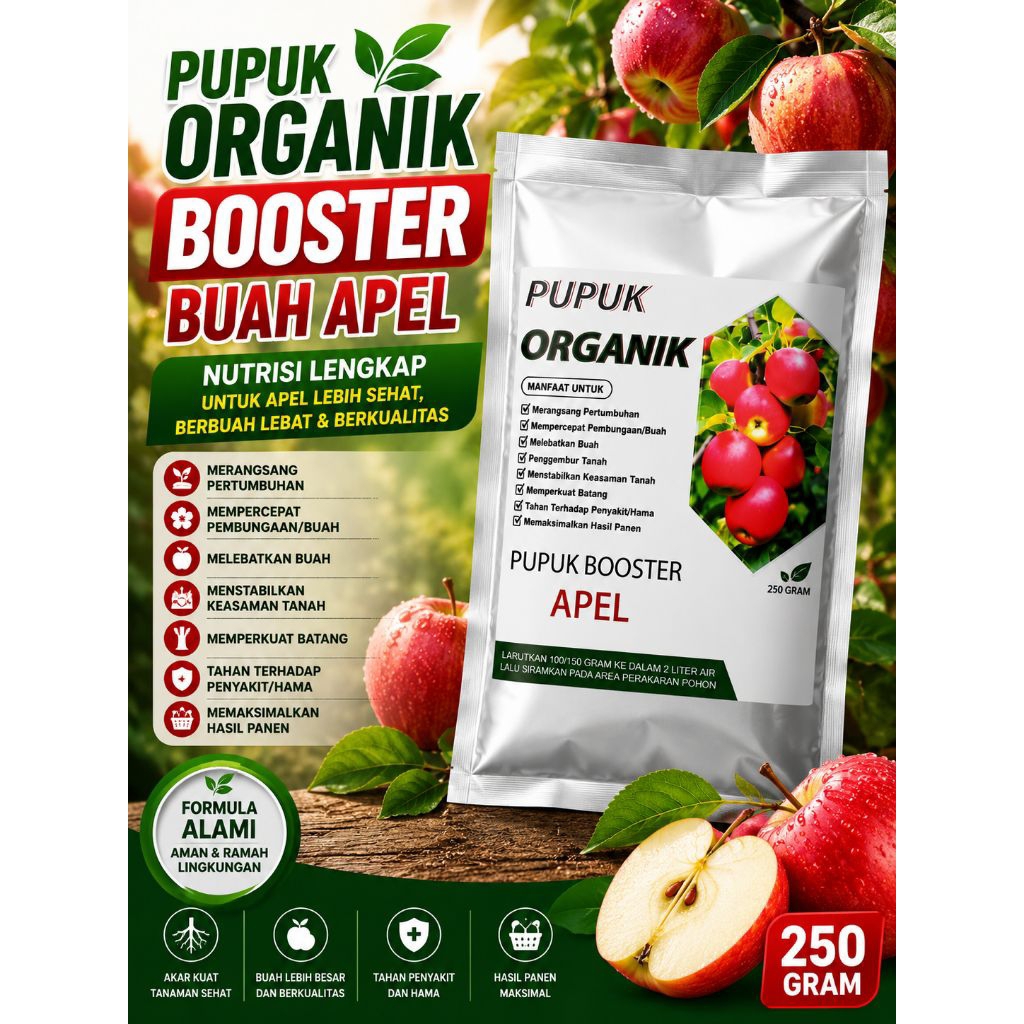 Pupuk Organik Buah Apel Booster Melebatkan Buah Apel
