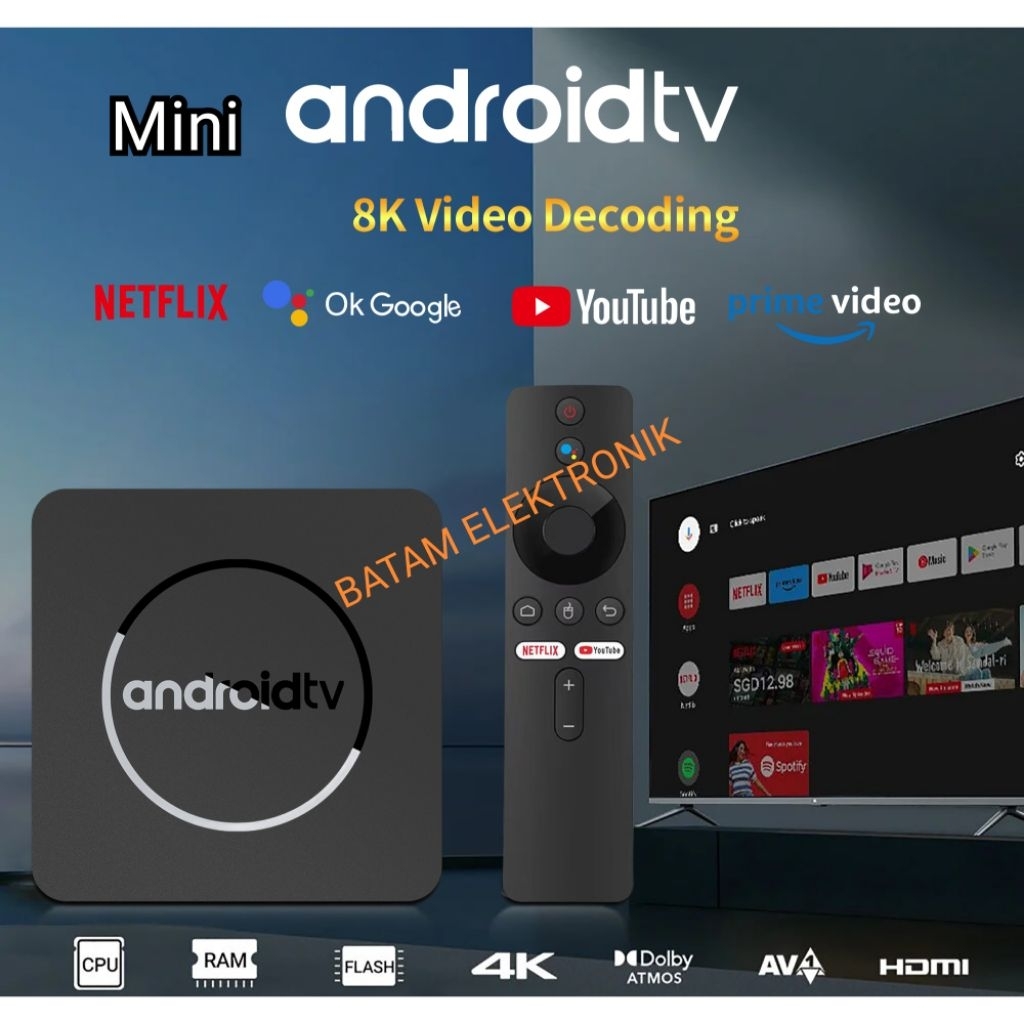Mini Android Tv Box 5G/2.4G Wifi Smart Set Top Box 8GBRam 128GB Rom Android 14.0 Full HD 8K 1080P
