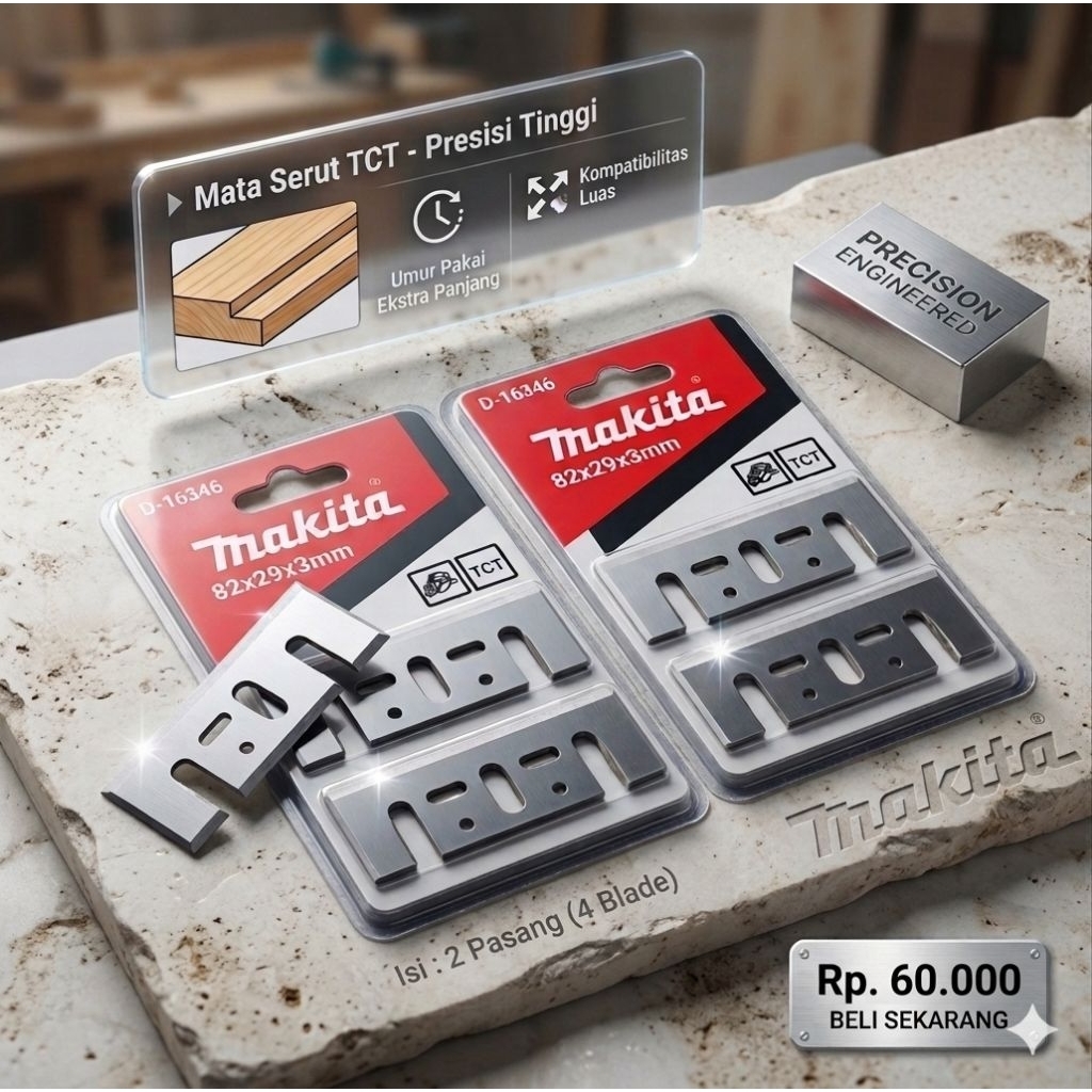 Mata serut TCT Makita D 16346 Original Pisau Ketam Pasah
