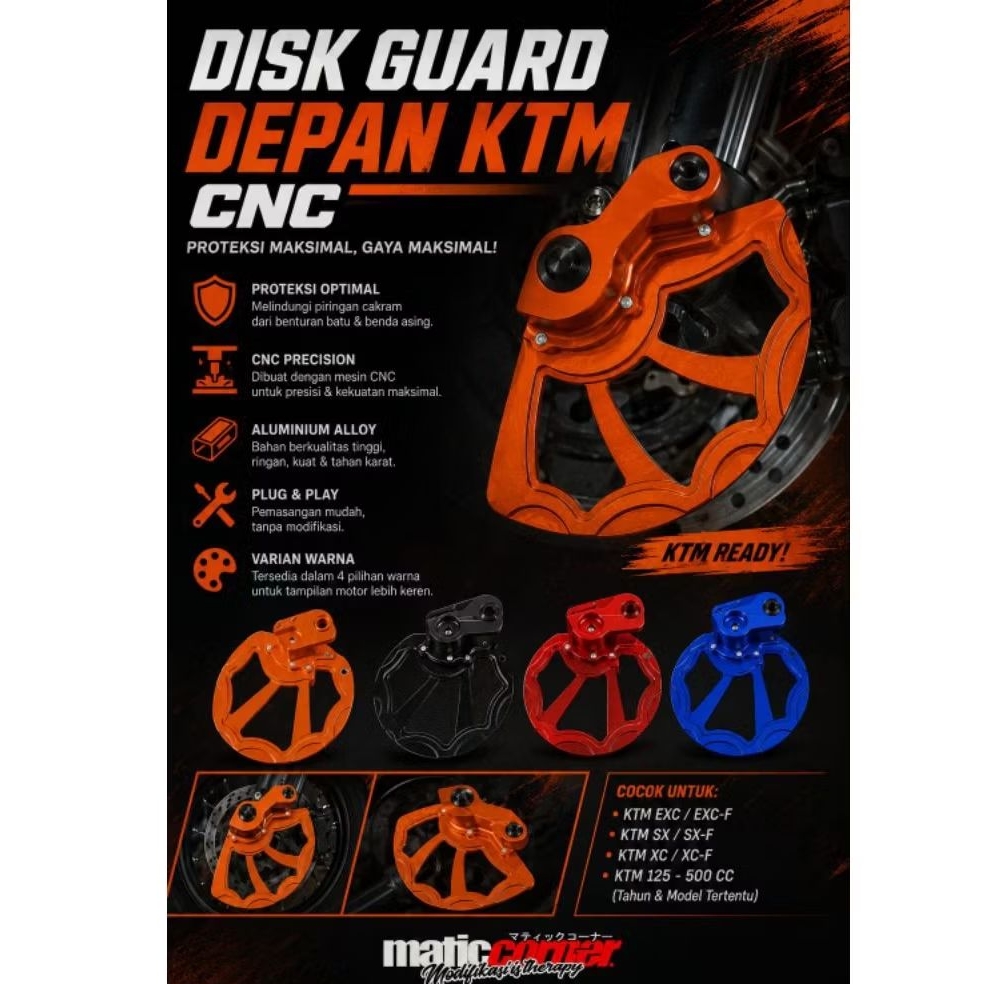 DISK GUARD DEPAN BELAKANG PELINDUNG USD KALIPER CAKRAM JETS CNC KTM HUSQVARNA GAS GAS 2017 2022