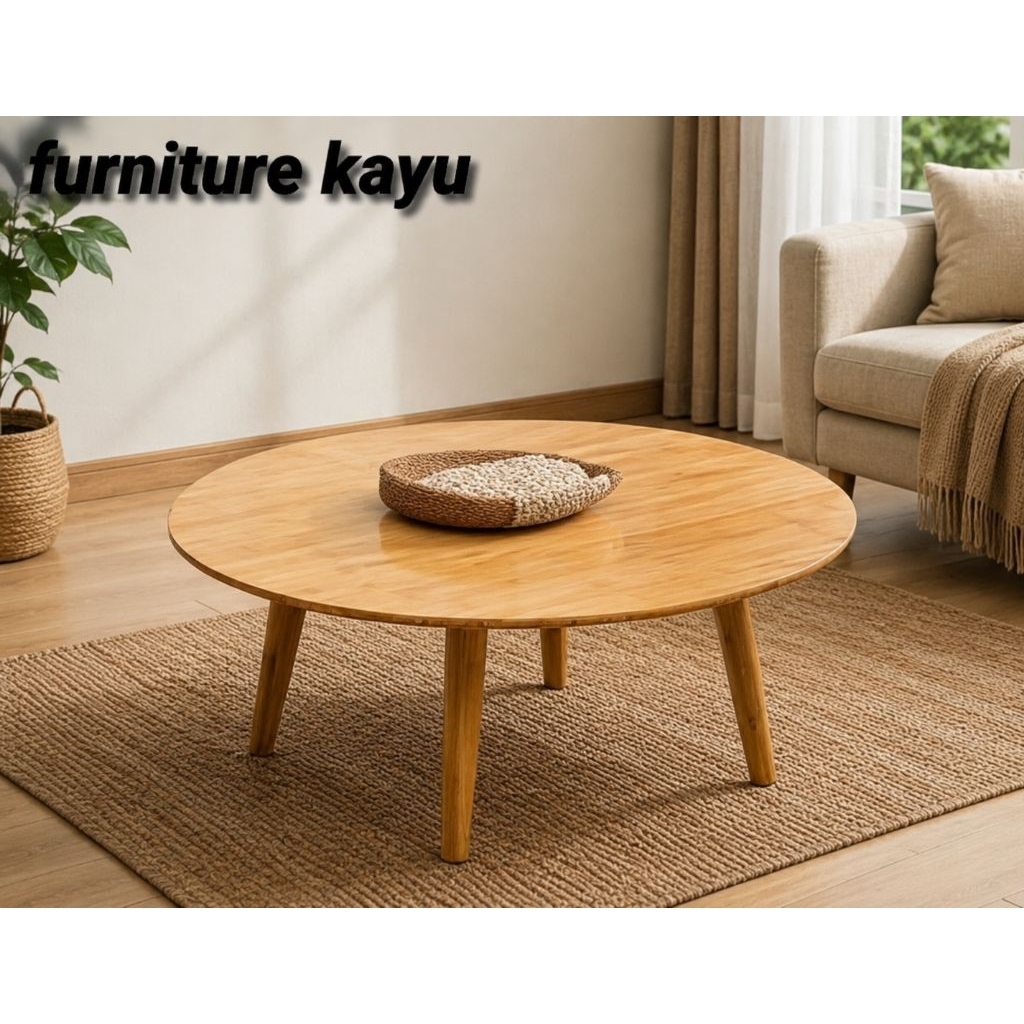 MEJA BUNDAR meja bundar minimalis kayu