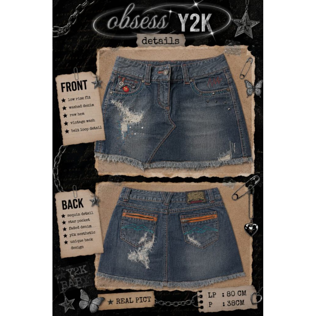 THRIFT Y2K DENIM SHORTS | CELANA PENDEK JEANS PRELOVED