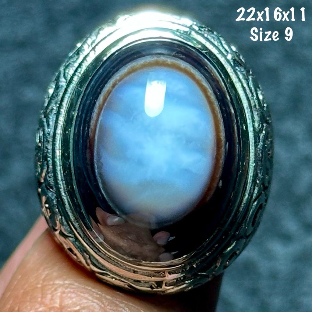 Cincin Batu Akik Natural Yaman Puser Mata (asli alam)