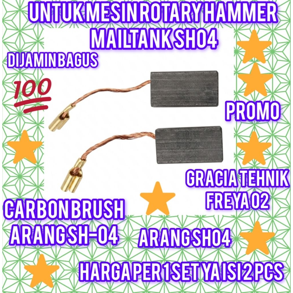 CARBON BRUSH MAILTANK SH-04 MESIN ROTARY HAMMER MAILTANK SH04 ARANG SPULL KUL CB SH04 MESIN BOR BOBO