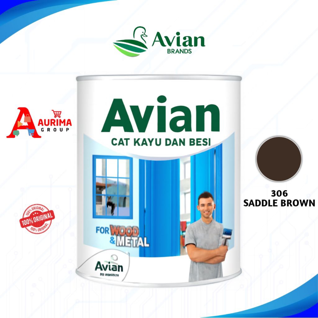 CAT AVIAN SADDLE BROWN 306 1KG CAT BESI CAT KAYU BERKUALITAS ORIGINAL