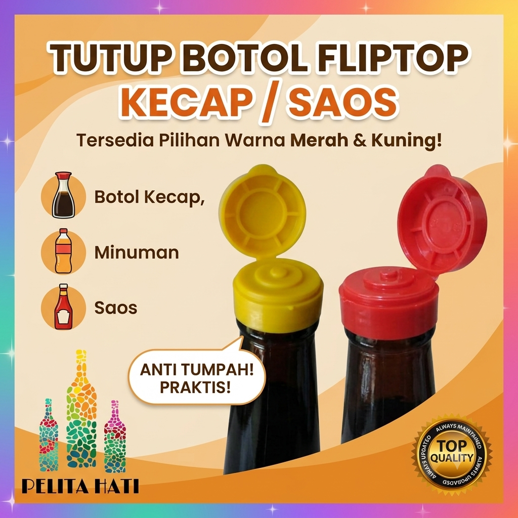 TUTUP BOTOL KECAP PLASTIK FLIPTOP HARGA DISTRIBUTOR