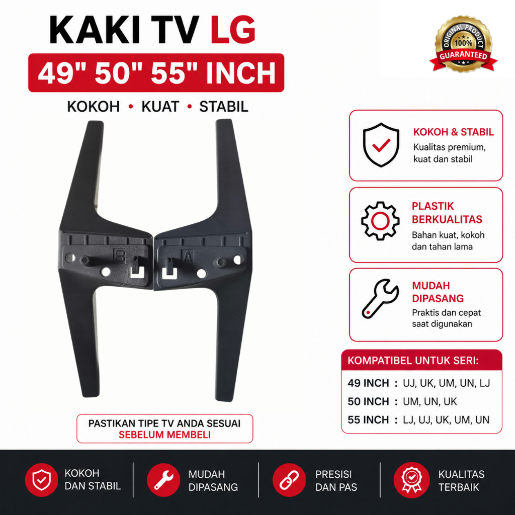 STAND DUDUKAN KAKI TV LG ORIGINAL 49 50 55 INCH SERI UJ UK UM UN LJ | 49LJ550 49UJ632 49UK6300 50UK6