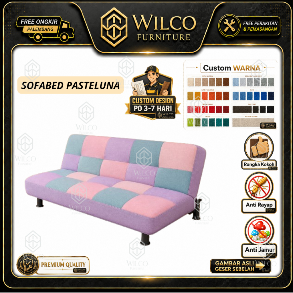 Sofabed Pasteluna | Sofa Tamu Sofa Bed Bahan Canvas