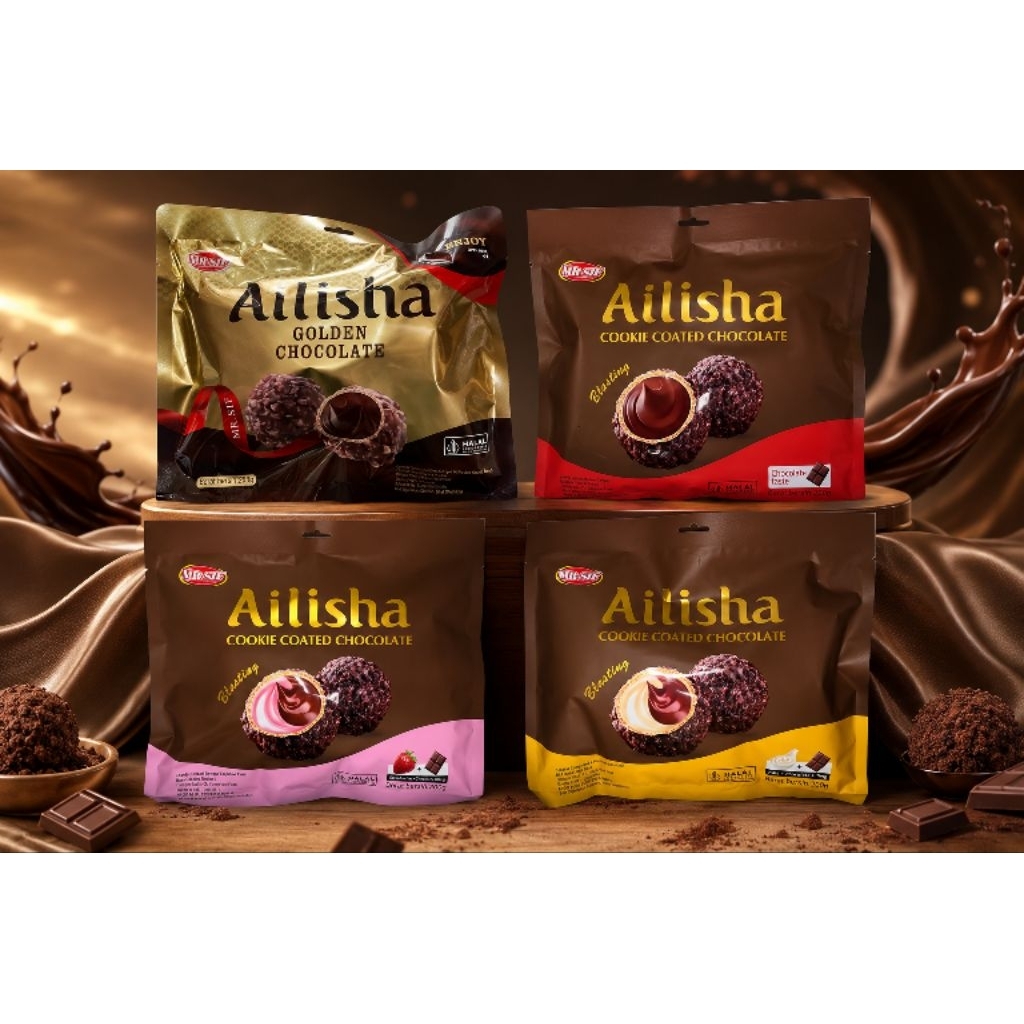 MR.Sif Ailisha Coklat renyah diluar melted didalam Cemilan Malaysia  Singapura
