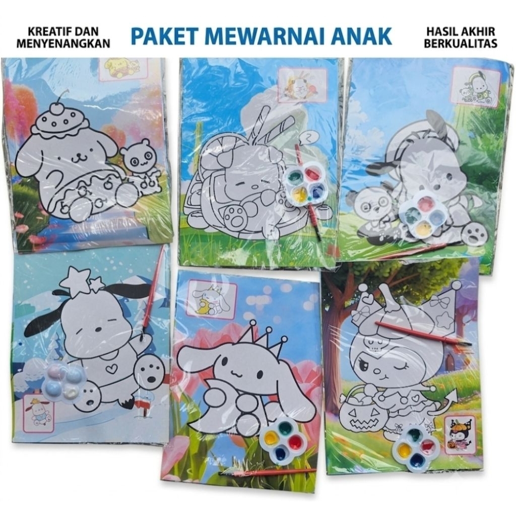 mewarnai melukis cat air tanggung / mainan edukasi dan kreatifitas anak / mewarnai cat air / melukis