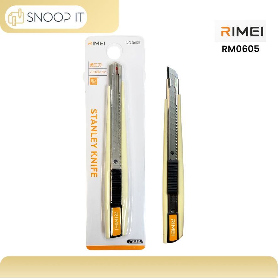Cutter Pisau Serbaguna Stanley Knife Impor Rimei #RM-0605 Cutter Kantor Sekolah Bahan Baja SK5 Tajam