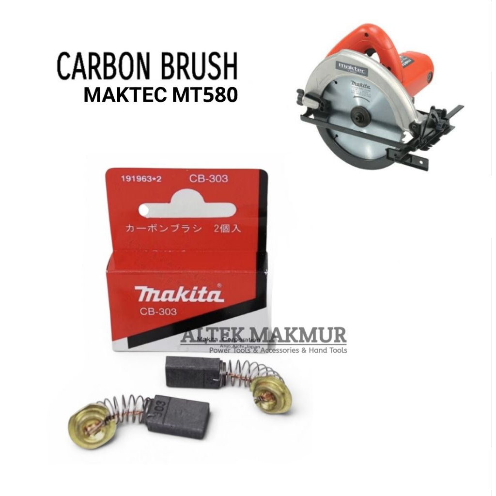 BROSTEL MESIN CIRCULAR SAW  MAKTEC MT580 / CARBON BRUSH SPUL GERGAJI POTONG MAKTEC MT 580 / KUL COAL